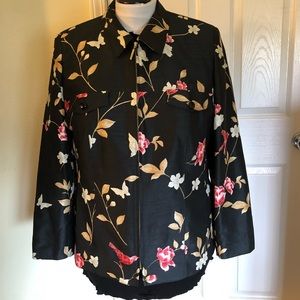 Zip up floral jacket size 18 Basler